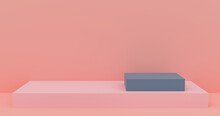 3d Rendering Of Warm Pink And Grey Stages Banner Background In Minimal Scene For Advertising Product Display