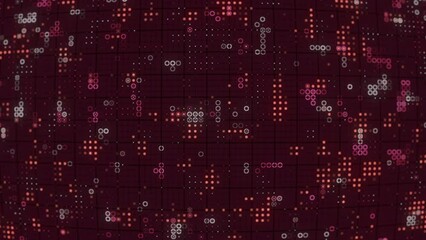 Poster - Trendy background with digital pattern. 3d rendering loop animation HD