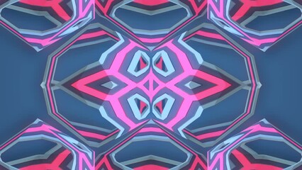 Poster - 3D rendering neon colored fantasy object, endless loop animation background HD