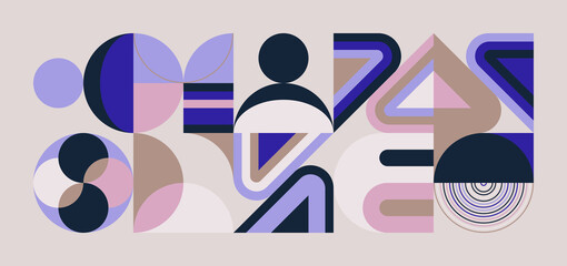 Aufkleber - Scandi Art Made With Scandinavian Inspired Graphics Using Abstract Vector Geometric Shapes