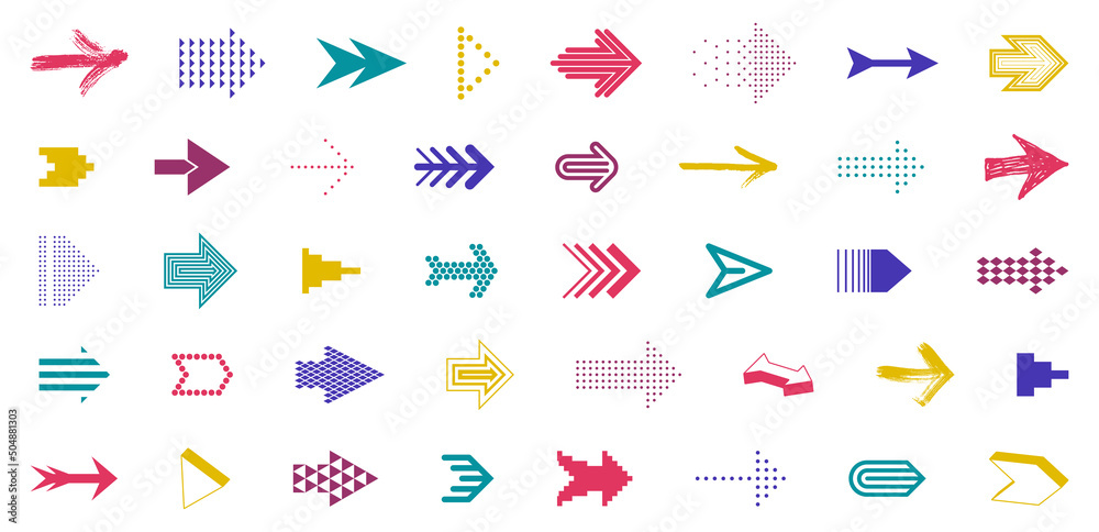 Arrows vector big set of different shapes styles and concepts, cursors ...