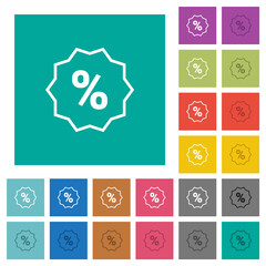 Sticker - Discount sticker outline square flat multi colored icons