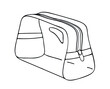 The black line of the cosmetics logo. Fashion concept, women's beauty. A hand-drawn cosmetic bag for storing cosmetics.