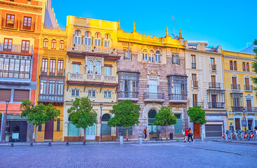 Wall Mural - Historic townhouses of San Francisco Square, Seville, Spain