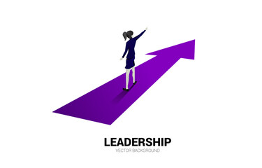 Poster - Silhouette of businessman point ahead on forwarding arrow. Concept of people ready to start career and business