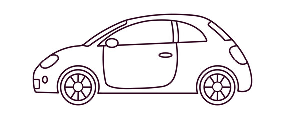 Wall Mural - Outlined car icon. Vector illustration