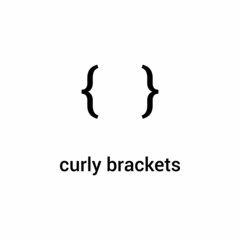 Poster - Curly brackets in English grammar vector illustration