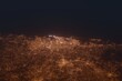 Aerial shot of San Jose (Puerto Rico) at night, view from south. Imitation of satellite view on modern city with street lights and glow effect. 3d render