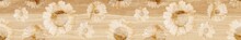 Brush Effect Floral With Wood Texture, Decorative Parquet Background
