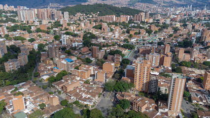 Wall Mural - Panoramic of the West of Medellin, photographic shots with drone