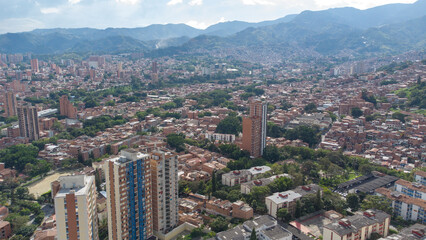 Wall Mural - Panoramic of the West of Medellin, photographic shots with drone