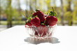 Strawberries on a sunny day. Large ripe berries.
