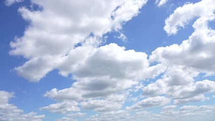 Wall Mural - sunny cloudy sky natural timelapse background. morning summer cloudscape. 4k stock video time lapse 