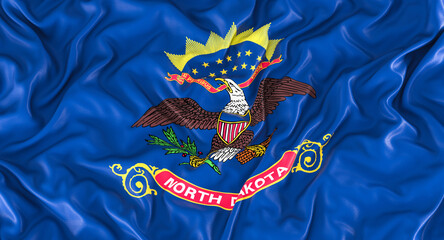 Wall Mural - flag of the us state of north dakota.