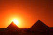 Pyramids at sunset, Giza, Egypt