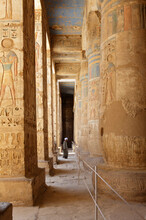 Decorations In The Peristyle Hall Of The Mortuary Temple Of Ramesses III Of Medinet Habu, Luxor, Egypt