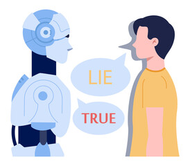 Poster - Robot concept. Futuristic character interact with nature. Humanoid