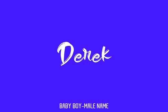 Derek Male Name Bold Typography Text Sign on Blue Background