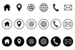 Contact us Web icon set for web and mobile. Communication set. Flat vector illustration