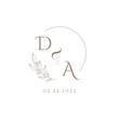 Letter DA wedding initial logo design