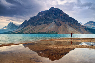 Wall Mural - Crowfoot Mountain and Bow Lake, Banff National Park, Alberta, Canada