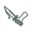 Murder Knife simple line icon

