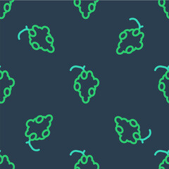 Sticker - Line Grape fruit icon isolated seamless pattern on blue background. Vector