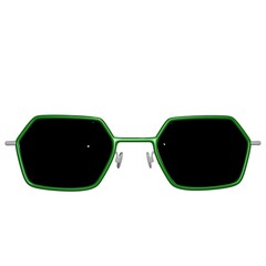 Hexagon sunglasses with green frames