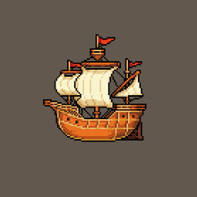 Fully Editable Vector Pixel Art Ship For Game Development, Graphic Design
Game Assets, Web Asset, Poster And Printed Purpose.
