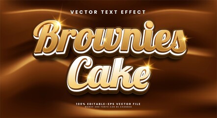 Wall Mural - Brownies cake editable text effect suitable for sweet food menu.