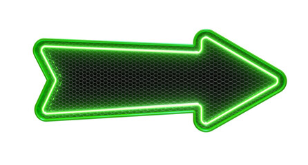 Sticker - Green neon arrow in grid 3d render