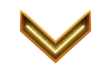 Wall Mural - Gold neon arrow in grid 3d render