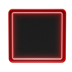 Wall Mural - red neon square frame in grid 3d render