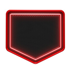 Wall Mural - Frame neon red in grid 3d render