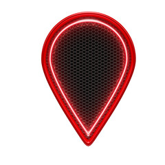 Sticker - Red neon arrow in grid 3d render