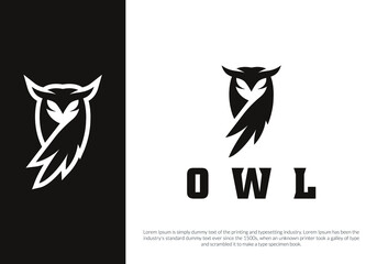 Wall Mural - owl logo design. logo template