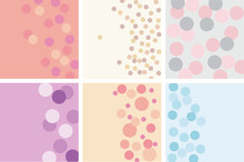 Set Of Polka Dots Simple Minimalistic Backgrounds. Include Color Swatches