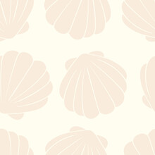 Pale Seashells Repeating Pattern Background