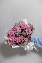 Inverted Roses All For Love. Stylish Bouquet Of Flowers