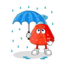 Poster - chemical tube holding an umbrella illustration. character vector