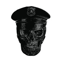 Police Skull Illustration Isolated On Background	