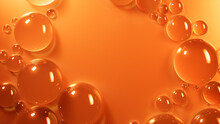 Orange And Yellow Water Drops Background.
