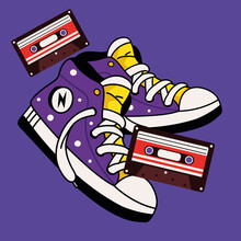 90s Shoes And Music Tape