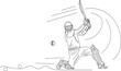 
Cricket Logo, Cricket silhouette, Cricket Vector Illustration, Outline sketch drawing of Batsman playing cover drive shot, line art illustration of batsman playing stylish cricket shot