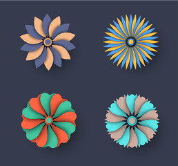 Poster - Vector colorful flower for logo, sticker, emblem.