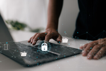 Aufkleber - Document management system (DMS). Online documentation database and digital file storage with data encryption. Files can be accessed by logging onto the cloud computing system network.
