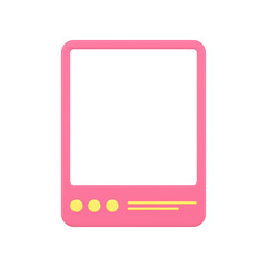 Poster - Pink social madia post frame 3d icon vector illustration