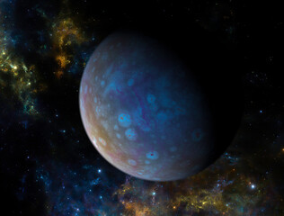 Wall Mural - exploration of new worlds, space and universe, new galaxies. planets in backlight. exoplanets. solar