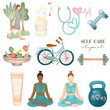 Sport, activity, healthy lifestyle and self care graphic clipart, isolated illustration on white background