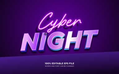 Poster - cyber night editable text style effect